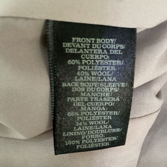 Ann Taylor Blazer Women's Black And Gray Two Tone Open Wool Blend Size 10 - Picture 8 of 9